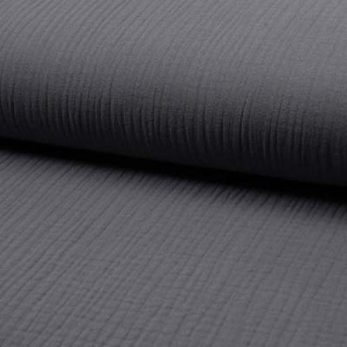 Musselin - Triple Layer - uni - dark grey