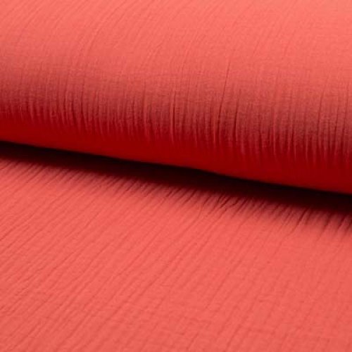 Musselin - Triple Layer - uni - koralle