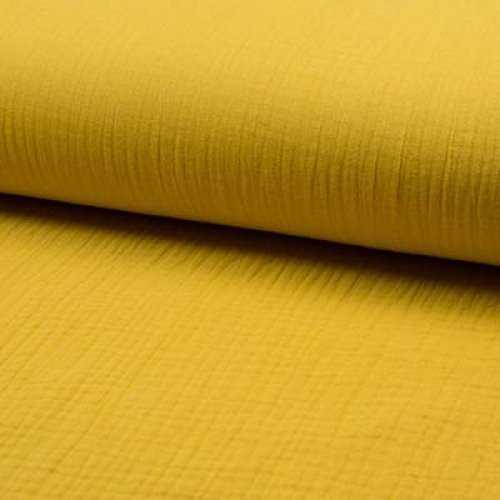 Musselin - Triple Layer - uni - ochre