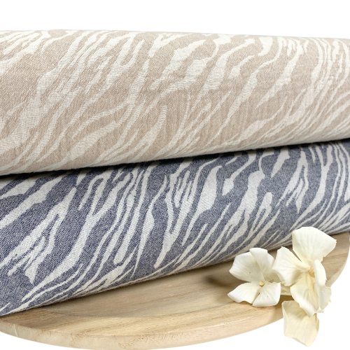 RESTSTÜCK 0,80m !!! - Musselin - Zebra Kattis - sand