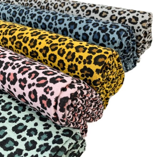 Preview: RESTSTÜCK 0,80m !!! - Musselin - animalprint - senf