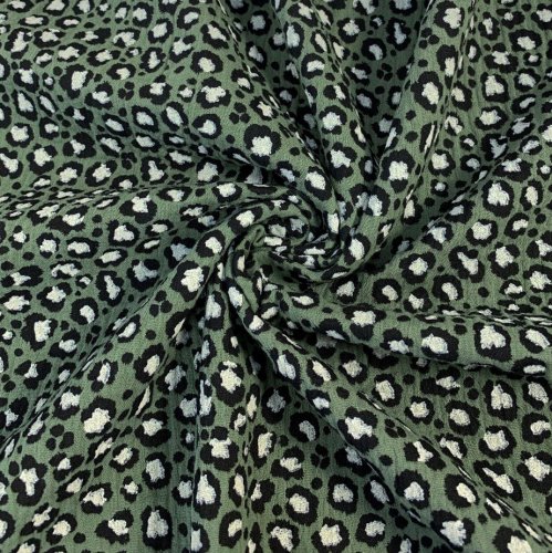 Musselin - animalprint - khaki