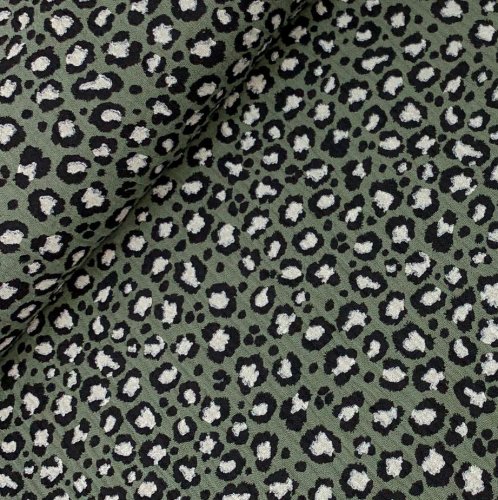 Musselin - animalprint - khaki