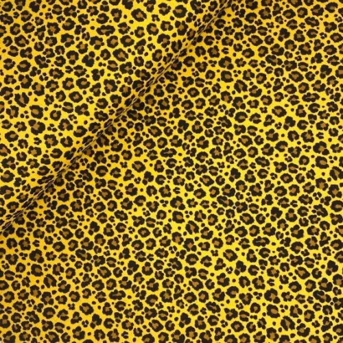 Preview: RESTSTÜCK 0,80m !!! - Musselin - animalprint - senf