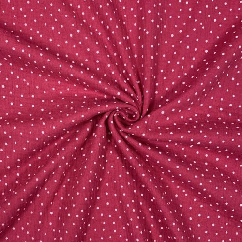 Musselin - little Dots - fuchsia
