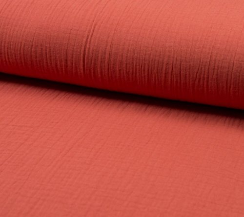 RESTSTÜCK 1,40m !!! - Musselin - uni - koralle