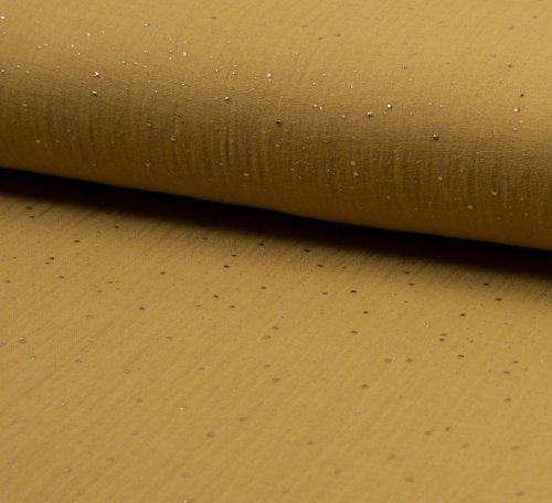 RESTSTÜCK 60cm !!! - Musselin - Studs - caramel