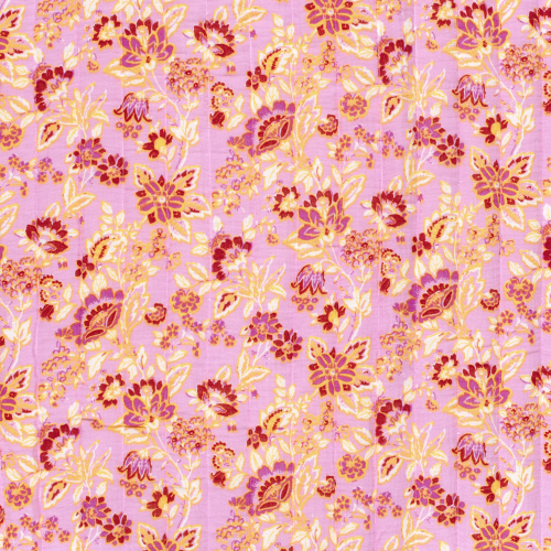 Preview: Doubleface Musselinstepper - Inka - white/pink/rosa