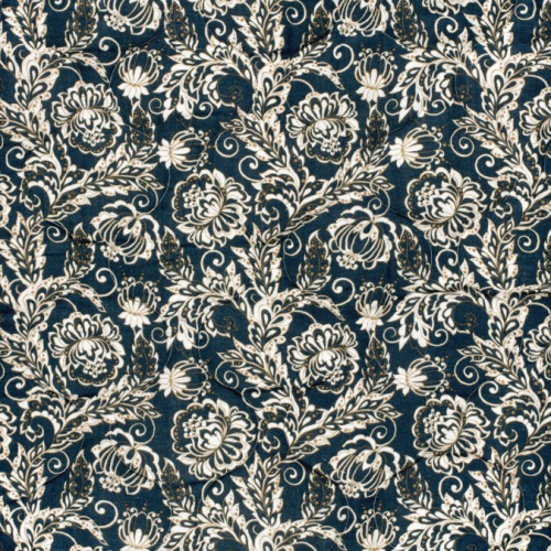 Preview: RESTSTÜCK 0,60m !!! - Doubleface Musselinstepper - Rosalie - ecru/rost/navy