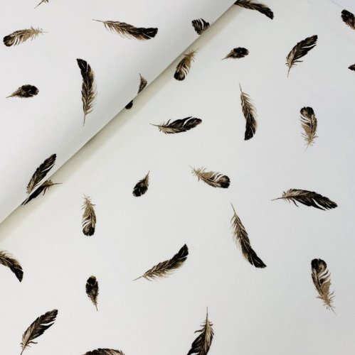 Jersey - Nature Feathers - brown taupe