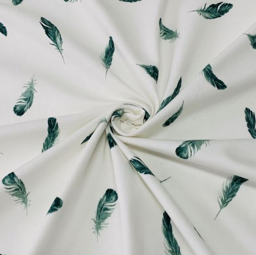 Jersey - Nature Feathers - dusty green