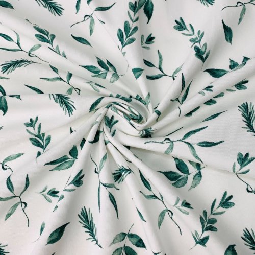 RESTSTÜCK 50cm !!! - Jersey - Nature Leaves - dusty green