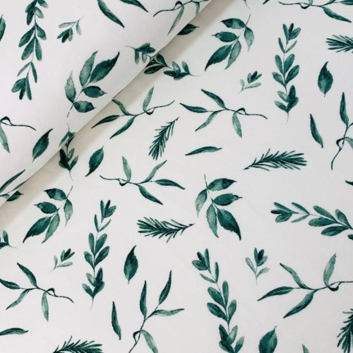 RESTSTÜCK 50cm !!! - Jersey - Nature Leaves - dusty green