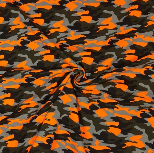 RESTSTÜCK 0,70m !!! - Jersey - Neon Camouflage - orange