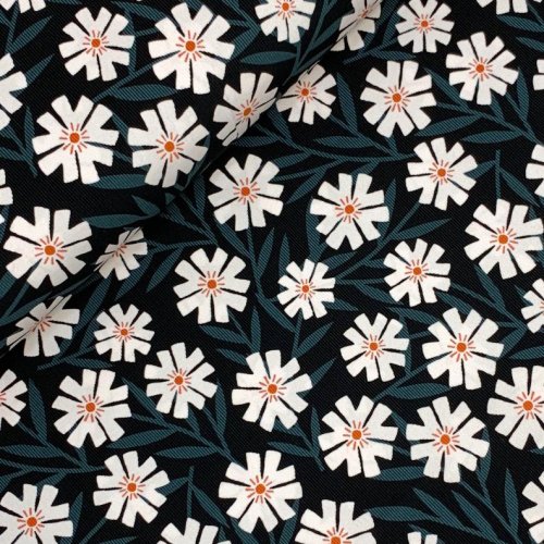 RESTSTÜCK 2,0m !!! - Bio Feincord - Night Pflox - Easy Weekend - Cloud9 Fabrics