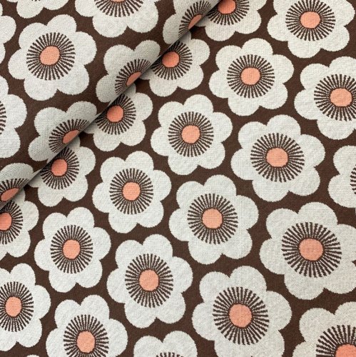 Bio Jacquard - Nippon Knitted Flowers - Col.03 - brown - Sakura - Hamburger Liebe