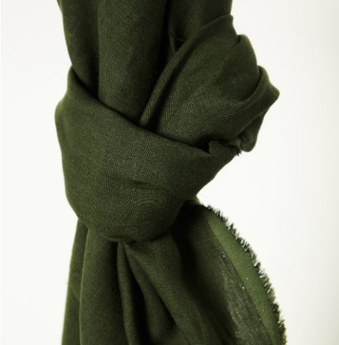 RESTSTÜCK 0,90m !!! - Leinen - Nisa softened - green khaki - Mind the Maker