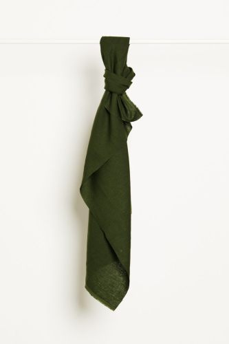 Preview: RESTSTÜCK 0,90m !!! - Leinen - Nisa softened - green khaki - Mind the Maker