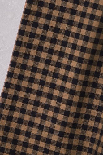 Bio Baumwoll Oxford - Gingham - black/camel - Mind the Maker