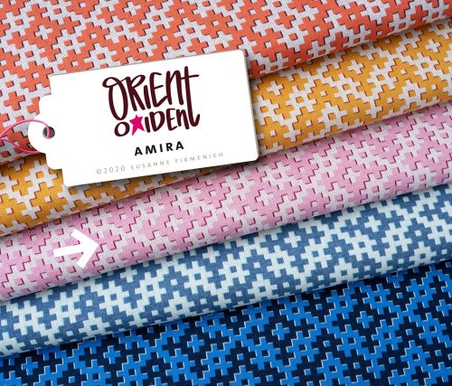 Bio Jacquard - Amira - Col. 03 - rosa scuro/bordeaux/meringa - Orient Oxident - Hamburger Liebe - Albstoffe