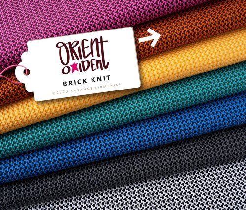 Bio Jacquard Jersey - Brick Knit - nepal/bordeaux - A76/A18 - Orient Oxident - Hamburger Liebe - Albstoffe