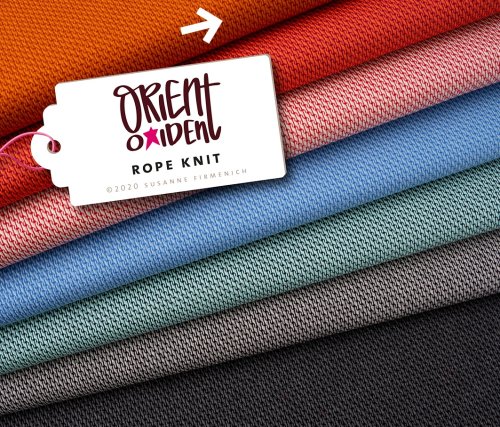 Bio Jacquard Jersey - Rope Knit - nepal/brucciato - A76/A75 - Orient Oxident - Hamburger Liebe - Albstoffe