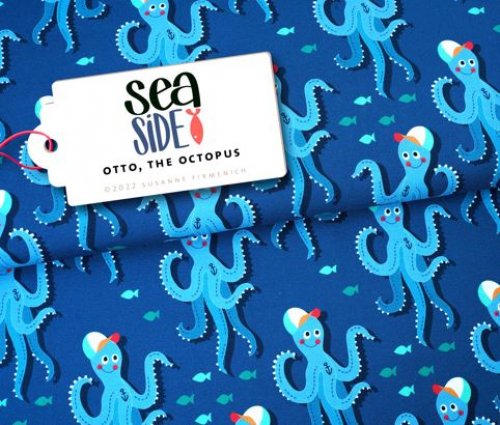 Bio Jersey - Otto the Octopus - Col. 01 - Sea Side - Hamburger Liebe - Albstoffe