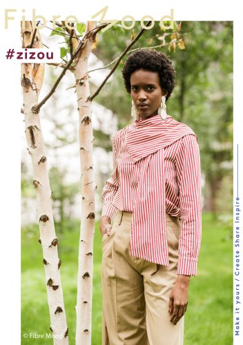 Baumwoll Popeline - Streifen - rot - Fibremood No. 36