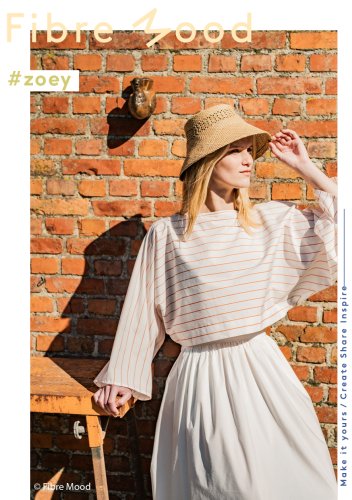 Preview: Baumwoll Popeline - stripes - white/orange - Fibremood No. 38