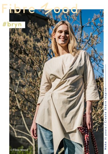 Preview: Baumwoll Popeline - stripes - white/brown - Fibremood No. 38