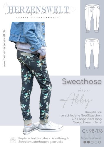Papierschnittmuster - Abby Sweathose - Kinder - Herzenswelt