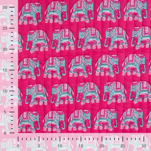 Doubleface Baumwoll Stepper - Nubia Elephant Flowers - fuchsia/türkis
