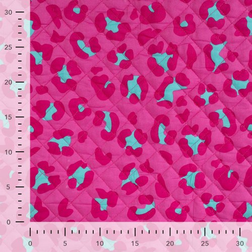 Doubleface Baumwoll Stepper - Leo Blumen - pink/türkis