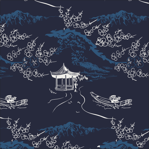 Preview: Baumwoll Voile - Saga - dark navy/blue