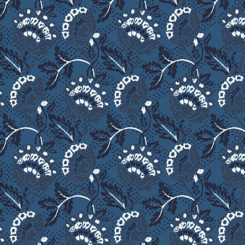 Preview: Baumwoll Voile - Alvo Flowers - dark navy/blue