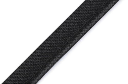 Paspelband unelastisch - Satin - schwarz - 10 mm