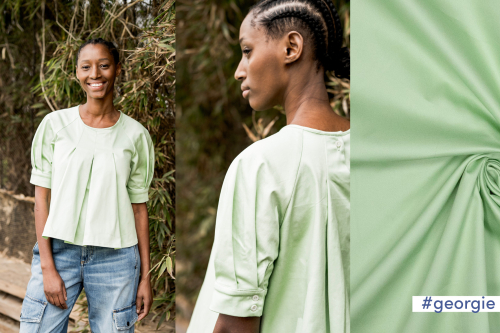 RESTSTÜCK 1,10m !!! - Baumwollstretch - Denim Look - lime - Fibremood No.28