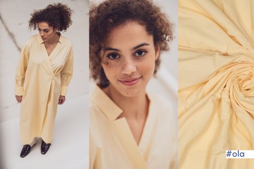 Baumwoll Popeline - paper touch - yellow - Fibremood No. 37