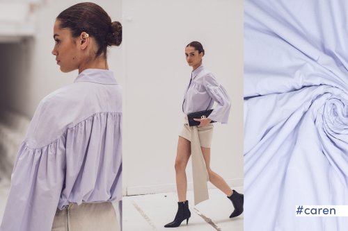 Baumwoll Popeline - paper touch - light lila - Fibremood No. 37