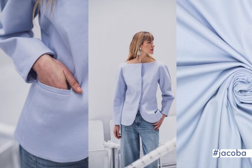 Baumwollstretch Twill - uni - light blue - Fibremood No. 37