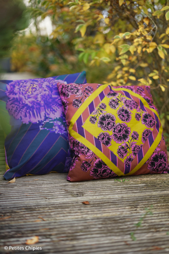 Preview: Canvas - Panel Pillow - Blumen grafisch - bunt - by Cherry Picking - Swafing