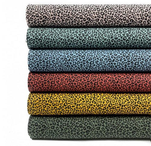 Preview: RESTSTÜCK 0,50m !!! - Baumwoll Popeline - Leopard - dusty blue