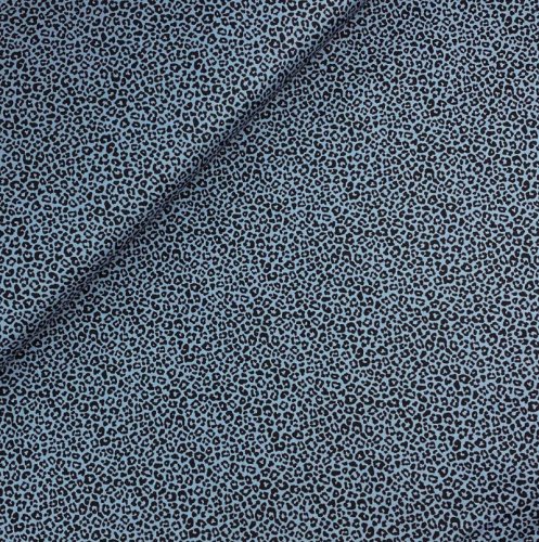 RESTSTÜCK 0,50m !!! - Baumwoll Popeline - Leopard - dusty blue