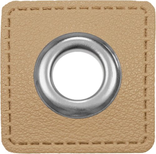 Kunstlederösen - Patches - Rechteck - beige