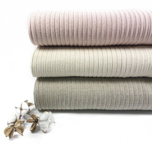 Preview: RESTSTÜCK 80cm !!! - Rippstrick - Recycled Rib - salmon meliert