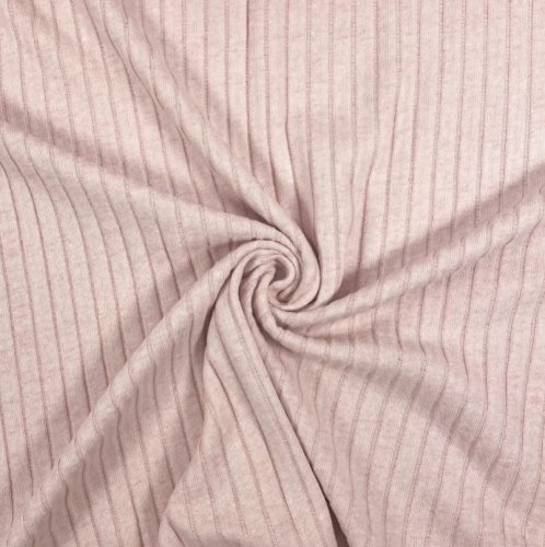 Preview: RESTSTÜCK 80cm !!! - Rippstrick - Recycled Rib - salmon meliert