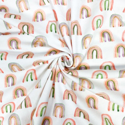 RESTSTÜCK 1,00m !!! - Jersey - Regenbogen - pastell