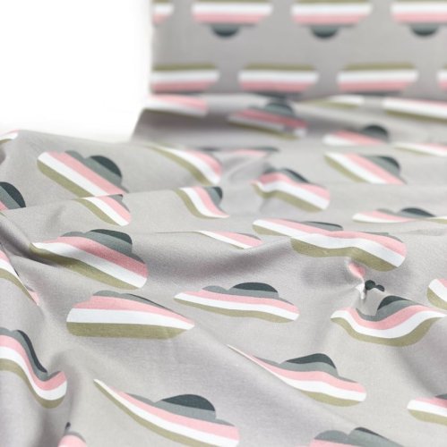 Sweat - Regenbogen Wolken - grau/rosa - byGraziela