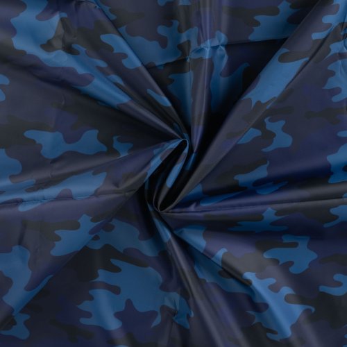 Regenstoff - wasserabweisend - Camouflage - navy/blue
