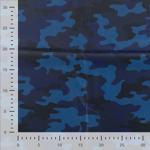 Regenstoff - wasserabweisend - Camouflage - navy/blue